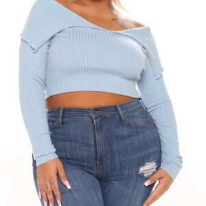 Allison Sweater Top - Light Blue | Fashion Nova